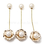 Alloy Brooch Pins, Flower, with Resin, Light Gold, 83x24mm(JEWB-XCP0001-11)