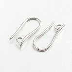Brass Earring Hooks for Earring Designs, with Horizontal Loop, Lead Free & Cadmium Free, Platinum, 20.5x8.5x2.5mm, Hole: 2mm, 18 Gauge, Pin: 1mm(KK-M142-02P-RS)