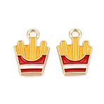 Alloy Enamel Charms, Cadmium Free & Nickel Free & Lead Free, French Fries Charms, Light Gold, Gold, 14x10x2mm, Hole: 1.6mm(ENAM-S126-061A-01-NR)