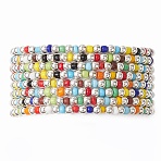 Glass Beads Beaded Stretch Bracelets, Bohemia Bracelets, with CCB, Silver, Inner Diameter: 2~2-1/8 inch(5.15~5.35cm), 8pcs/set(BJEW-JB10957)