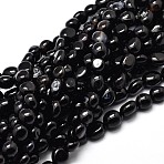 Dyed & Heated Natural Black Agate Nuggets Beads Strands, Tumbled Stone, 5~10x6~7x3~7mm, hole: 1mm, about 14.9 inch~15.7 inch(G-J335-05)