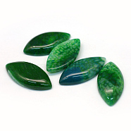 Horse Eye Dyed Natural Crackle Agate Cabochons, Green, 37~40x20~21x5~8mm(G-R350-06)