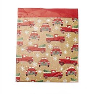 Kraft Paper & Plastic Bubble Envelope Bags, Self-adhesive Bag, Christmas Theme, Rectangle, Car Pattern, 32.5x27.5x0.5cm(CARB-D013-02B-04)