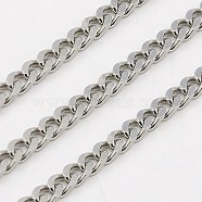 3.28 Feet 304 Stainless Steel Twist Chains, Faceted, Unwelded, Stainless Steel Color, 3x1.5mm(X-CHS-K001-19-3mm)