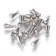 304 Stainless Steel Charms, Chain Extender Drop, Teardrop, Stainless Steel Color, 9.8x4mm, Hole: 1.6mm(STAS-F222-011)