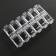 Acrylic Bead Containers, Flip Top Bead Storage, 12 Compartments, Clear, 13x7x1.4cm(PW-WGB13F7-01)