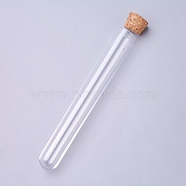 Transparent Plastic Bead Containers, with Wood Cap, Tube, Clear, 15.8cm, Capacity: about 30ml(CON-WH0068-22)