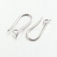 Brass Earring Hooks for Earring Designs, with Horizontal Loop, Lead Free & Cadmium Free, Platinum, 20.5x8.5x2.5mm, Hole: 2mm, 18 Gauge, Pin: 1mm(KK-M142-02P-RS)