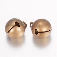 Brass Bell Pendants, Antique Bronze, 15.5x11.5x11.5mm, Hole: 2mm(KK-D522-06AB)
