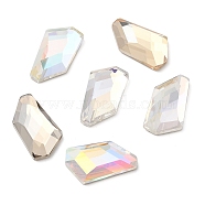 K5 Glass Rhinestone Cabochons, Flat Back & Back Plated, Faceted, Irregular Rhombus, Mixed Color, 22.5x13x5.5mm(RGLA-N002-02A)