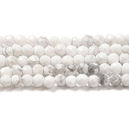 Natural Howlite Beads Strands, Round, Faceted, Grade AA, 2mm, Hole: 0.5mm, about 209pcs/strand, 15.59''(39.6cm)(G-E608-A01-A)