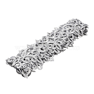 Polyester Floral Embroidery Lace Trim, Garment Accessories, Silver, 3 inch(75mm), about 4.27 Yards(3.9m)/pc(OCOR-WH0079-89)