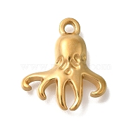 Ion Plating(IP) 304 Stainless Steel Pendants, Octopus Charm, Golden, 18x16x27mm, Hole: 1.8mm(STAS-M075-20G)