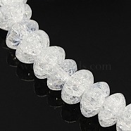 Synthetic Crackle Quartz Crystal Beads Strands, Rondelle, Clear, 8x4mm, Hole: 1mm, about 86pcs/strand, 15.3 inch(X-G-F088-B-01)