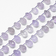 Natural Amethyst Beads Strands, Faceted Teardrop, 13~14x10~11mm, Hole: 1mm, about 28pcs/strand, 15.7 inch(G-R435-15A)