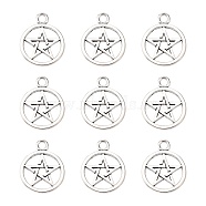 Tibetan Style Pentagram Pendants, Cadmium Free & Lead Free, Antique Silver, 26x21x2mm, Hole: 3mm(X-PALLOY-2739-AS-LF)