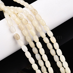 Natural White African Opal Beads Strands, Rice, 5~6x4~5mm, Hole: 0.6mm, about 63~67pcs/strand, 14.96~15.16 inch(38~38.5cm)(G-N346-02A-10)