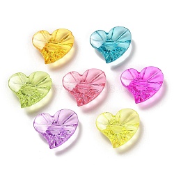 Transparent Acrylic Beads, Heart, Mixed Color, 25x29x9.5mm, Hole: 4mm(X-OACR-Z016-20)