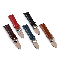 Leather Watch Bands, with 201 Stainless Steel Buckles, Adjustable Watch Bands, Mixed Color, 8.9~12.4x2.2~2.3x0.5cm, 2pcs/set(FIND-Z060-01F)