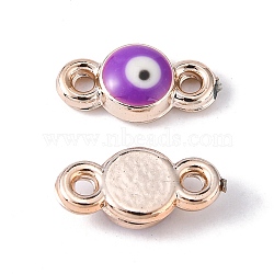 CCB Enamel Links, Evil Eye, Purple, 14x7x3.5mm, Hole: 1.8mm(KY-WH0024-42C)