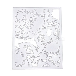 Carbon Steel Cutting Dies Stencils, for DIY Scrapbooking/Photo Album, Decorative Embossing DIY Paper Card, Rectangle with Leaf, Matte Platinum Color, 139.5x108.6x0.7mm(DIY-K015-17)
