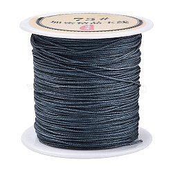 Nylon Chinese Knot Cord, Nylon Jewelry Cord for Jewelry Making, Steel Blue, 0.6mm, 40m/Roll(NWIR-C003-01B-25)