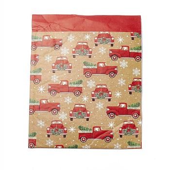 Kraft Paper & Plastic Bubble Envelope Bags, Self-adhesive Bag, Christmas Theme, Rectangle, Car Pattern, 32.5x27.5x0.5cm