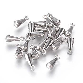 304 Stainless Steel Charms, Chain Extender Drop, Teardrop, Stainless Steel Color, 9.8x4mm, Hole: 1.6mm