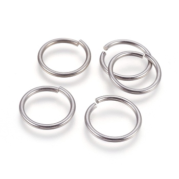 304 Stainless Steel Open Jump Rings, Stainless Steel Color, 12 Gauge, 20x2mm, Inner Diameter: 16mm, 150pcs/bag