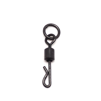 Brass Fishing Rolling Bearing Connector, Rolling Barrel Fishing, Fishing Swivels Tackle Accessories, Electrophoresis Black, 22mm, Hole: 4mm