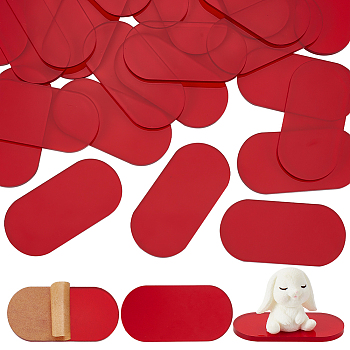 30Pcs Acrylic Sheet, for Base, Dark Red, 49.5x24.5x2.7mm
