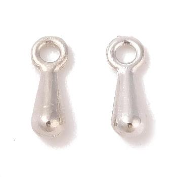 Alloy Charms, Chain Extender Drop, Teardrop, Platinum, 7x2.5x2mm, Hole: 1mm