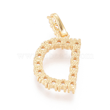 Golden Plated Brass Micro Pave Clear Cubic Zirconia Pendants(ZIRC-L093-01D)-2