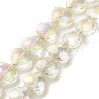 Light Yellow Heart Glass Beads