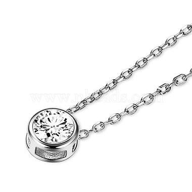 TINYSAND Rhodium Plated 925 Sterling Silver Rhinestone Pendant Necklace(TS-N396-ST)-2