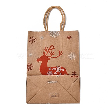 Christmas Theme Hot Stamping Rectangle Paper Bags(CARB-F011-02B)-3