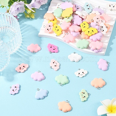 30Pcs Opaque Resin Pendants(RESI-YW0005-31)-5