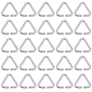 201 Stainless Steel Triangle Linking Ring, Buckle Clasps, Quick Link Connector, Fit for Top Drilled Beads, Webbing, Strapping Bags, Stainless Steel Color, 8x8x1mm, Inner Diameter: 5.5x5.5mm, 500pcs/box(STAS-SC0006-23B)