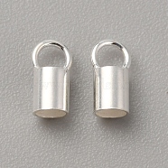 Sterling Silver Cord Ends, Column, Silver, 6.5x3mm, Hole: 2mm, Inner Diameter: 2.5mm(STER-WH0010-16C)