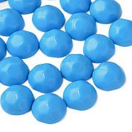 Opaque Acrylic Cabochons, Faceted, Half Round, Deep Sky Blue, 23x22x11mm, about 140pcs/500g(MACR-S373-138-A08)