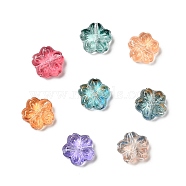 Transparent Normal Glass Beads, Flower, Mixed Color, 13x13.5x6mm, Hole: 1.2mm(GLAA-C022-01)