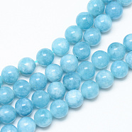Natural Quartz Beads Strands, Imitation Amazonite Color, Round, Dyed, 6mm, Hole: 1mm, about 61~66pcs/strand, 14.76~15.16 inch(X-G-R345-6mm-29-1)
