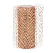 Glitter Deco Mesh Ribbons, Tulle Fabric, Rhombus Mesh Tulle Fabric, for Wedding Party Decoration, Skirts Decoration Making, Orange, 5.86~5.94 inch(14.9~15.1cm),  10yards/roll(OCOR-H100-B02)