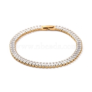 Clear Cubic Zirconia Tennis Bracelet, 304 Stainless Steel Chain Bracelet for Women, Golden, 8-5/8 inch(22cm)(BJEW-E009-03G)