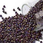 TOHO Round Seed Beads, Japanese Seed Beads, (406F) Matte-Opaque-Rainbow Oxblood, 11/0, 2.2mm, Hole: 0.8mm, about 5555pcs/50g(SEED-XTR11-0406F)