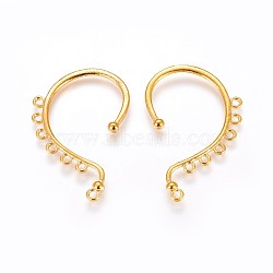 Alloy Earring Hooks, with Horizontal Loop, Long-Lasting Plated, Golden, 57x36x2mm, 12 Gauge, Hole: 2mm(PALLOY-WH0044-01G)