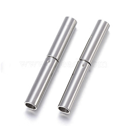 304 Stainless Steel Bayonet Clasps, Column, Stainless Steel Color, 21x3mm, Hole: 2.2mm(X-STAS-F108-12P-2.2mm)