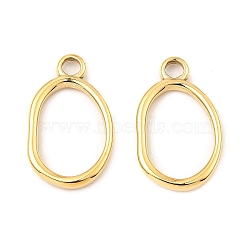 304 Stainless Steel Pendants, Oval Charm, Real 18K Gold Plated, 24.5x15x2.5mm, Hole: 3mm(STAS-A089-19G)