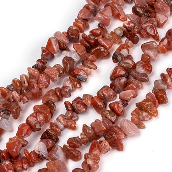 Natural Carnelian Beads Strands, Chip, 3~16x3~8mm, Hole: 0.7mm, 32.28 inch(82cm)