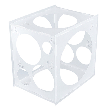 PP Plastic Measuring Box, for Ballon Size Measuring, Square, White, Finished Product: 30x30x22.5cm